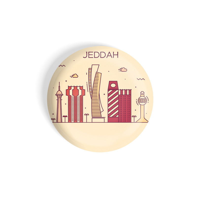 dhcrafts Round Fridge Magnet Brown Color Jeddah Glossy Finish Design Pack of 1 (58 mm)